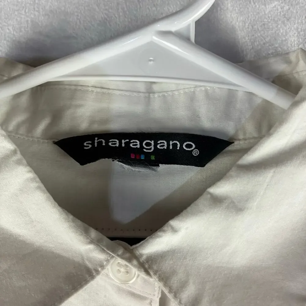 Sharagano Faux Layered Sweater Blouse Womens Measured Medium Academia Preppy